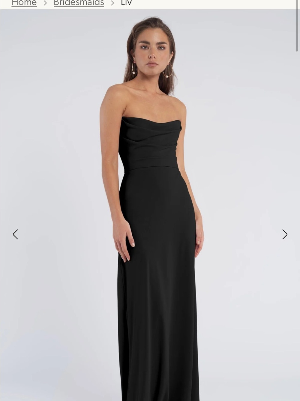 Jenny Yoo Strapless Black Bridesmaid Gown